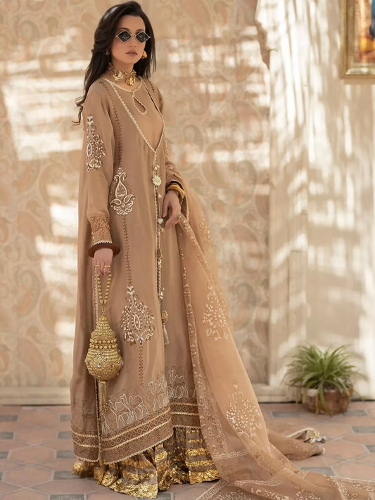 Shiza Hassan Chap Tilak Formals Pure Tusser Silk Embroidered Stitched 4-Piece Suit–Lyla