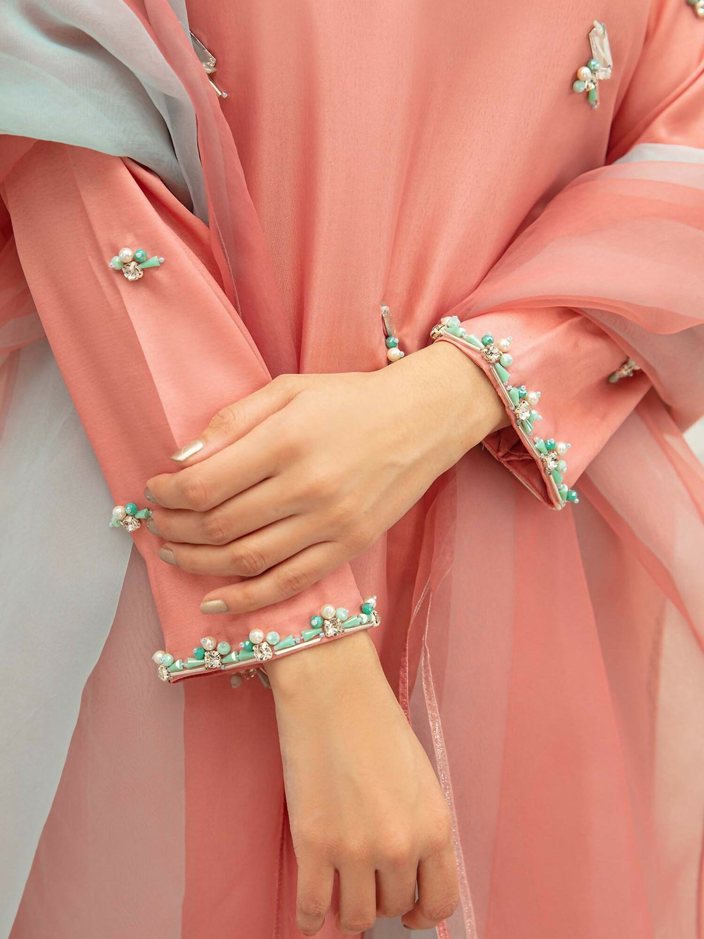 Allure By IH Raw Silk Embellished Stitched 3-Piece Suit-First Blush