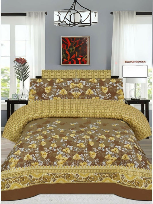 Brown Danier 6pcs Comforter Set with elegant design, includes comforter, bedsheet, and 4 pillow covers – ideal for a warm and cozy bedroom look.