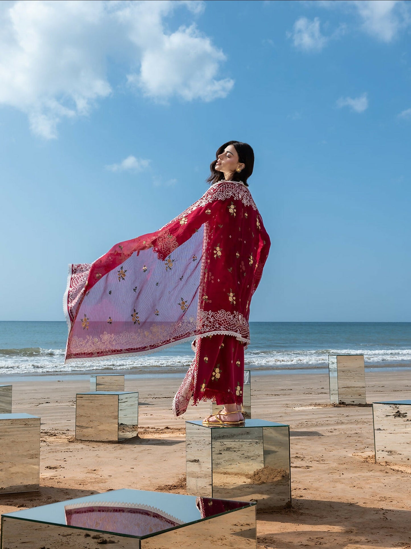 Mahnur Sirene Luxury Lawn'26 Embroidered Stitched 3-Piece Suit-S-11