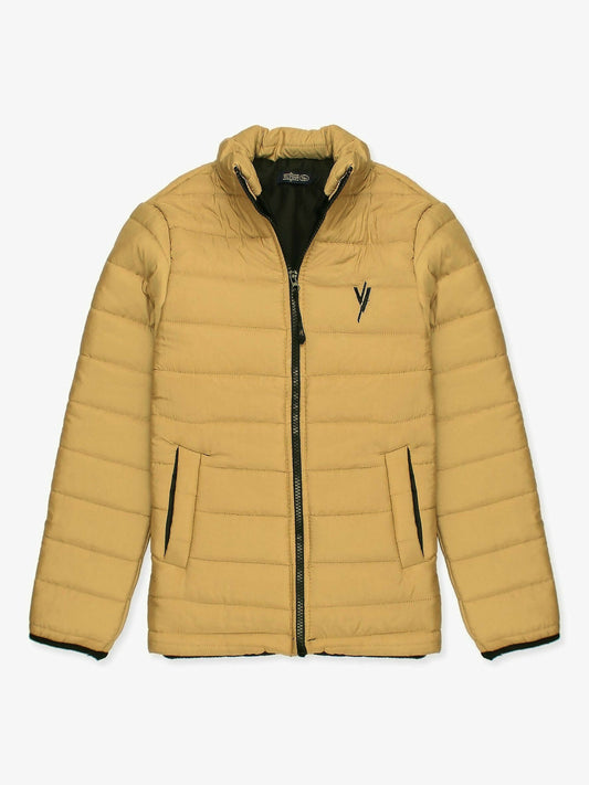 Gold Velvour Puffer Jacket-VJ05 (Tan)