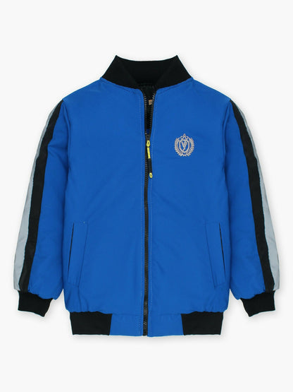 Blue Velvour Puffer Jacket-VJ46-B
