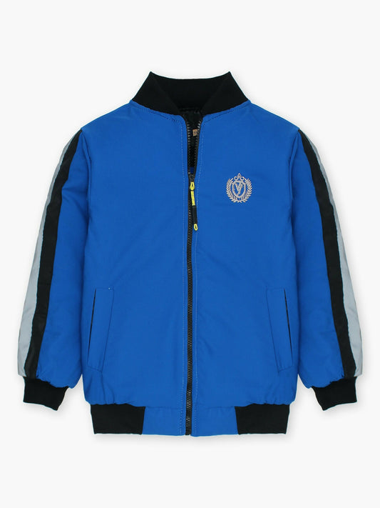 Blue Velvour Puffer Jacket-VJ46-B