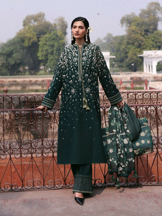 Jugnu By Hussain Rehar Khaddar'25 Embroidered Unstitched 3-Piece Suit-Bita