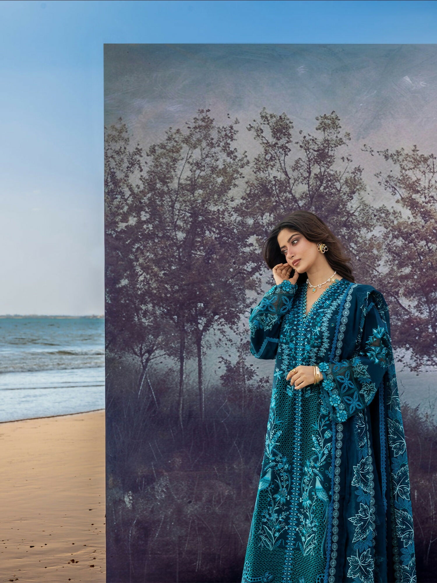 Mahnur Sirene Luxury Lawn'26 Embroidered Unstitched 3-Piece Suit-S-04