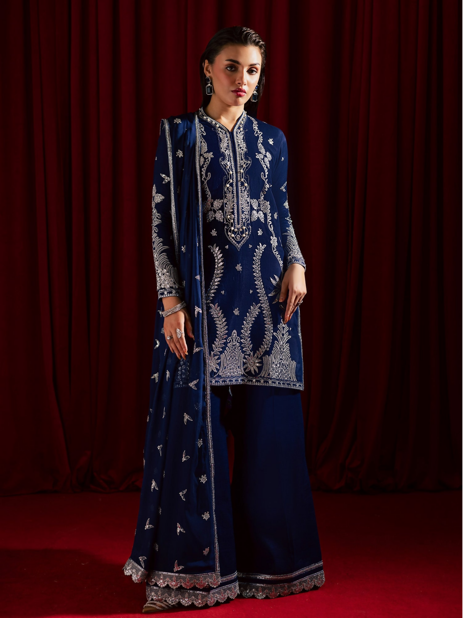 Allure By IH Luxury Pret Raw Silk Embellished Stitched 3-Piece Suit-Gul