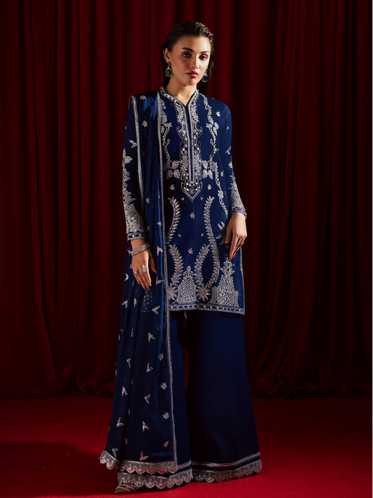 Allure By IH Luxury Pret Raw Silk Embellished Stitched 3-Piece Suit-Gul