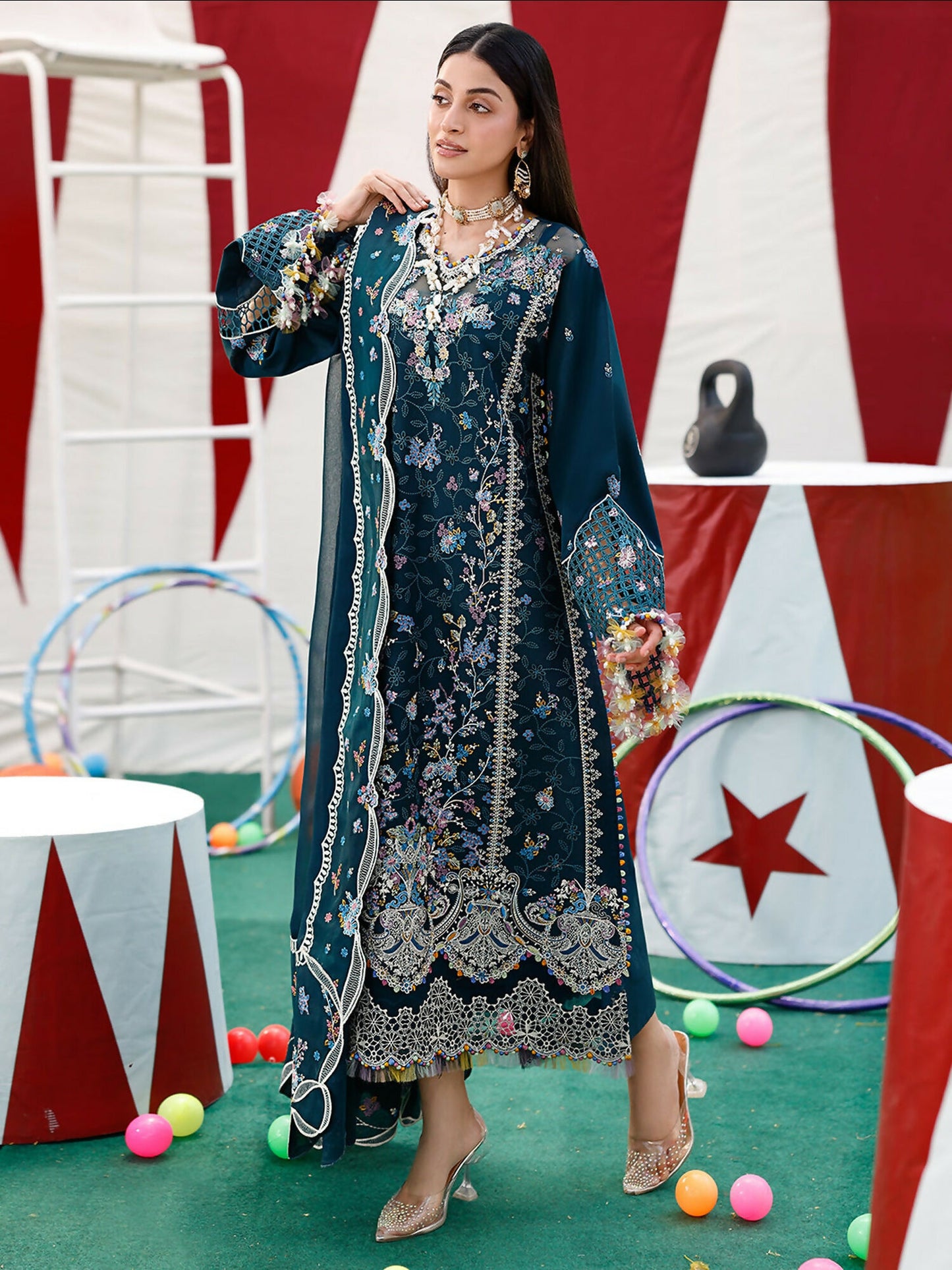 Binilyas Carnival Lawn Embroidered Stitched 3-Piece Suit-35-A