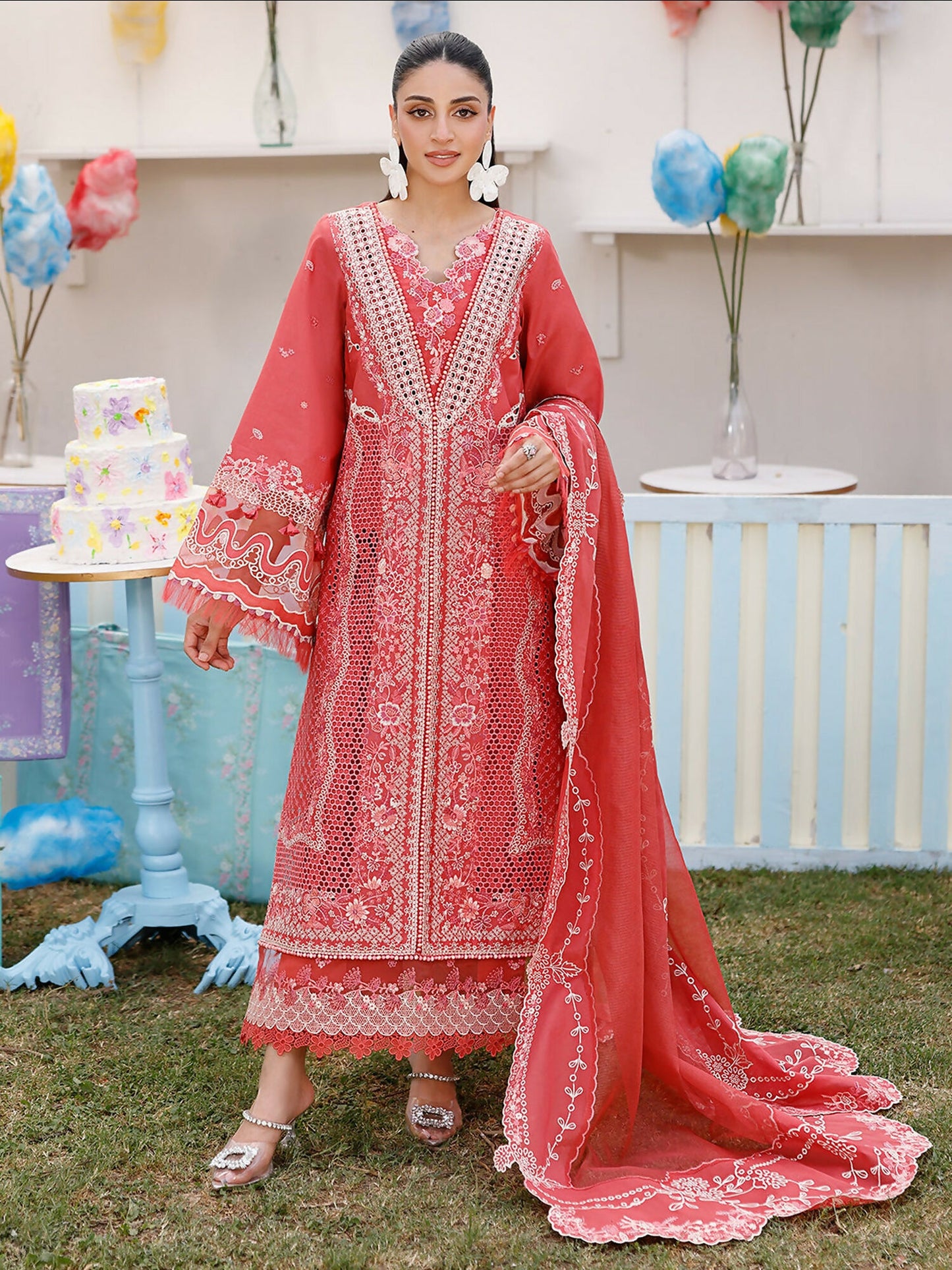 Binilyas Carnival Lawn Embroidered Stitched 3-Piece Suit-32-A