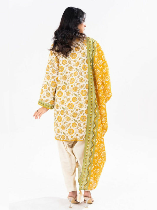 Alkaram Studio Khaddar Printed Unstitched 3-Piece Suit-FW-17.1-24-Off White