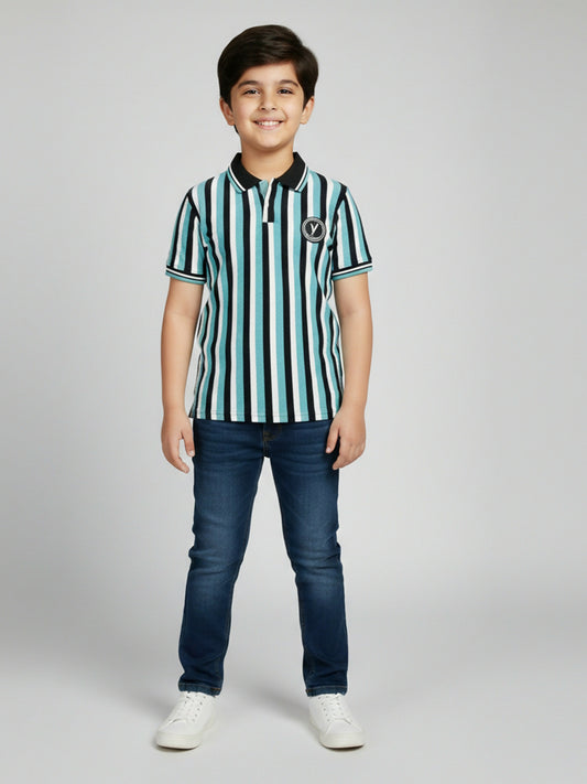 Velvour Boys Pique Tipping Collar Polo Shirt-VP16-B