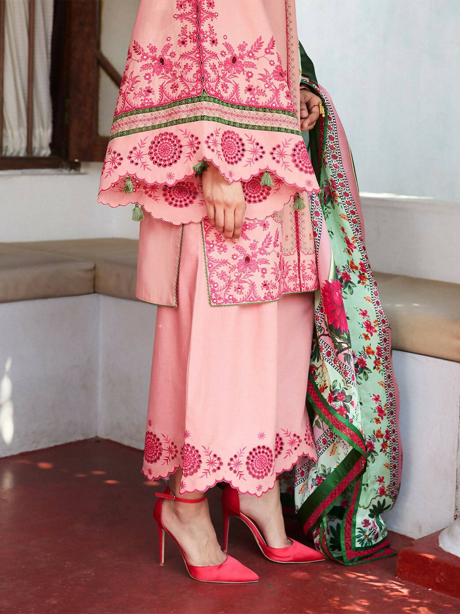Jugnu by Hussain Rehar SS'25 Cotton Embroidered Unstitched 3-Piece Suit-Ravi