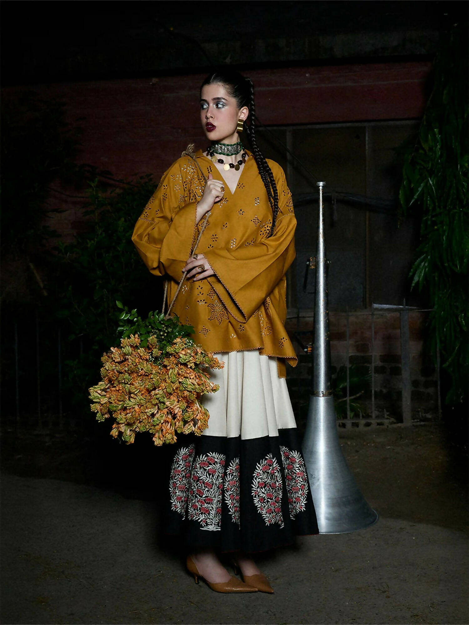 Jugnu By Hussain Rehar Mono'25 Cotton Embroidered Stitched 2-Piece Suit-Kenai