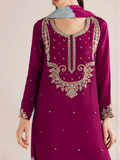 Allure By IH Silver Night Tussel Silk Embroidered Stitched 3-Piece Suit-Nirvana