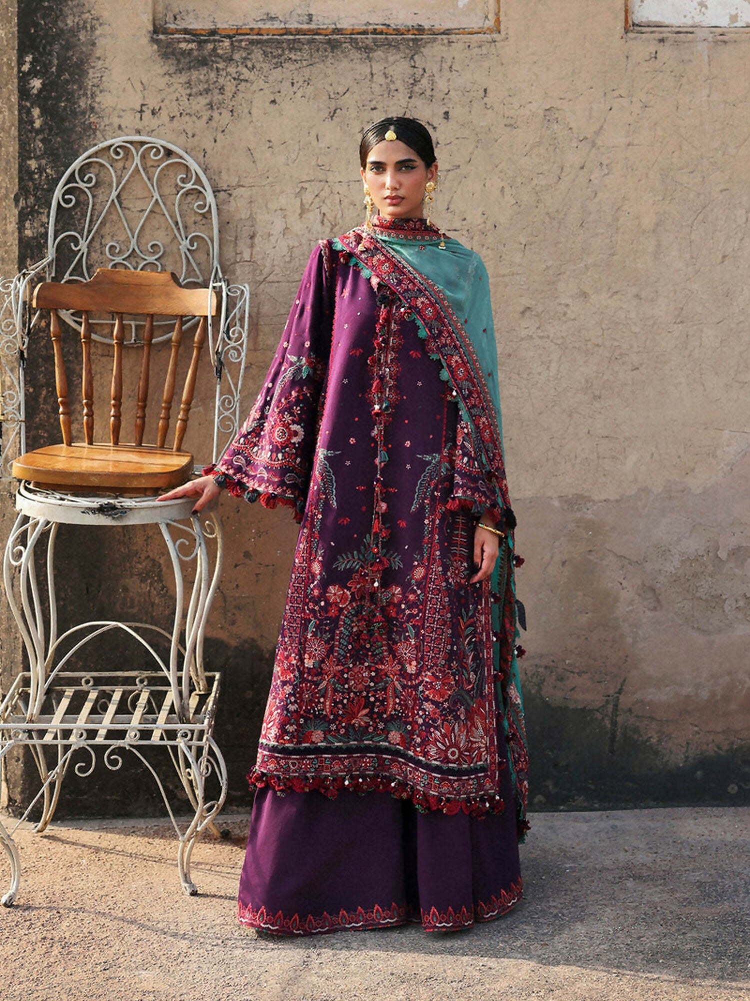 Hussain Rehar Karandi'25 Embroidered Unstitched 3-Piece Suit-Sultana