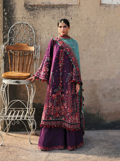 Hussain Rehar Karandi'25 Embroidered Unstitched 3-Piece Suit-Sultana