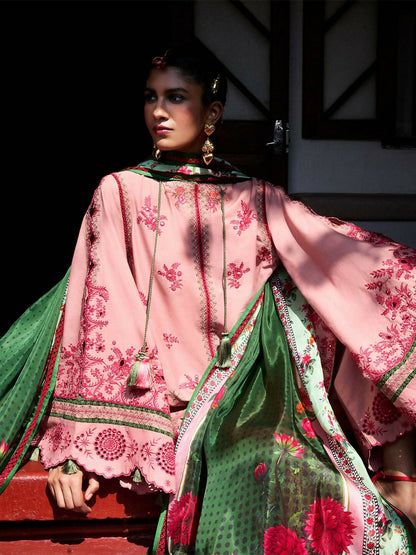 Jugnu by Hussain Rehar SS'25 Cotton Embroidered Unstitched 3-Piece Suit-Ravi