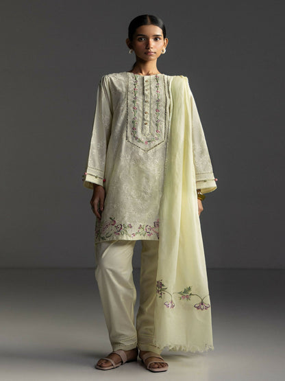 COCO by Zara Shahjahan Lawn'26 Embroidered Unstitched 3-Piece Suit-Liora-8B