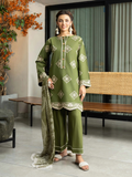 Panache Apparel Solid Story Cotton Lawn Embroidered Stitched Suit-Vana