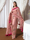 Hussain Rehar Basic Not Basic 3 Raw Silk Embellished Stitched 3-Piece Suit-Incarnat