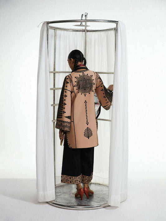 Jugnu by Hussain Rehar SS'25 Eid Pret Edit II Cotton Embroidered 2-Piece Suit-Dita