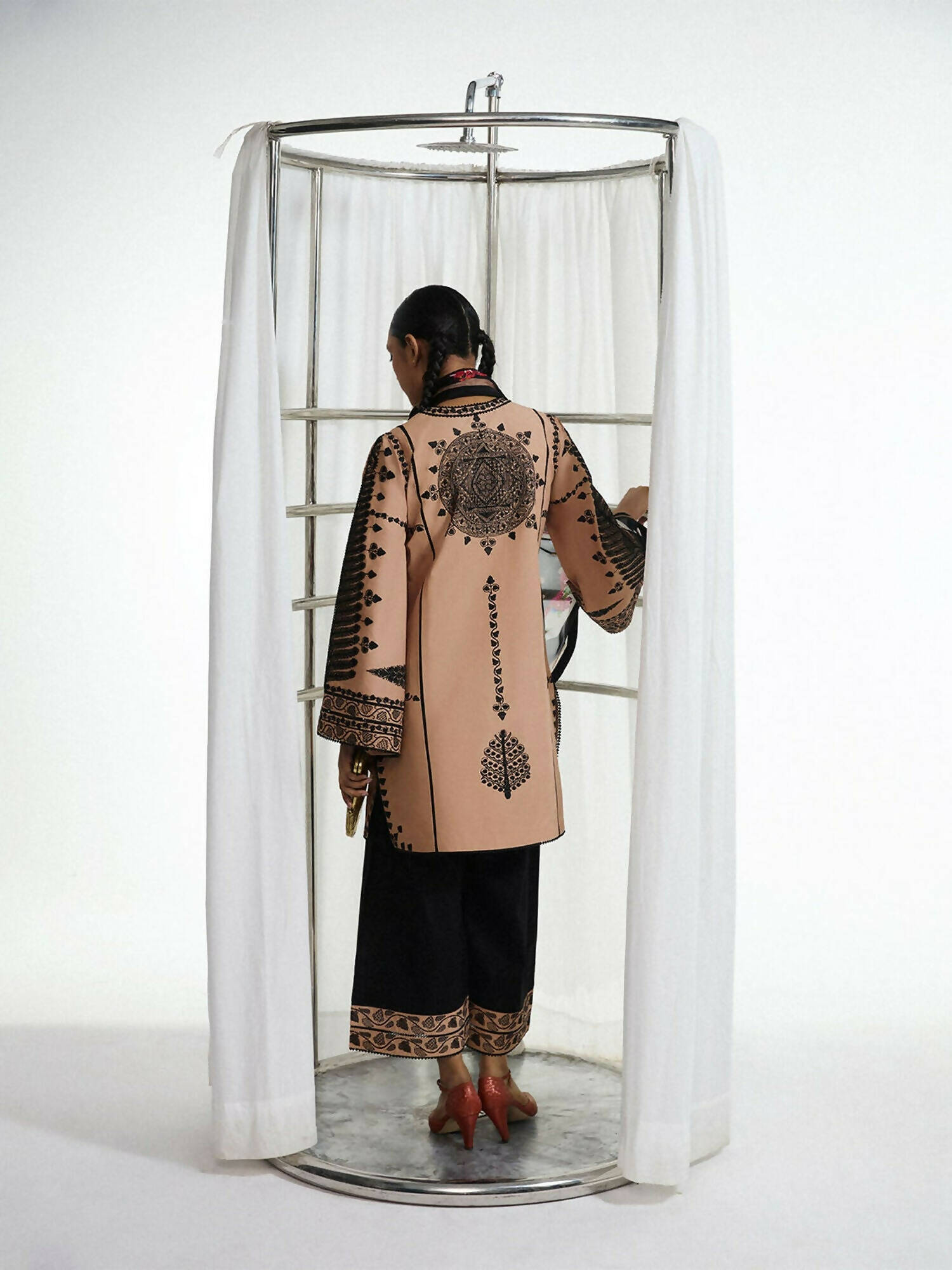 Jugnu by Hussain Rehar SS'25 Eid Pret Edit II Cotton Embroidered 2-Piece Suit-Dita