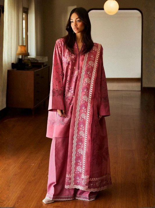 Zara Shahjahan Satori Lawn Embroidered Unstitched 3-Piece Suit-Kairo-10B