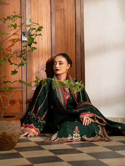 Binilyas Gulrukh Khaddar Embroidered Unstitched 3-Piece Suit-64-B