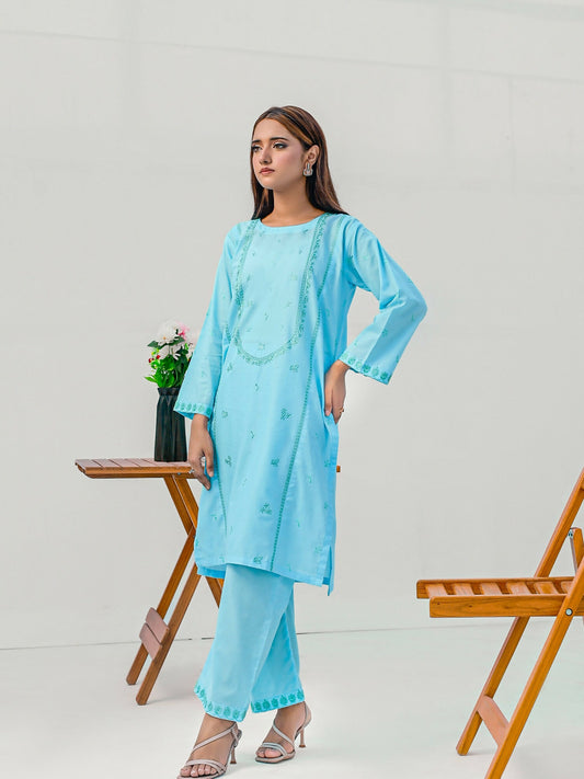 MAK Fashion Lawn Embroidered Stitched 2-Piece Suit-Noir