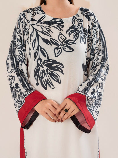Stylish Collection Luxe Edit Poly Grip Silk Printed Stitched 3-Piece Suit-Roomi
