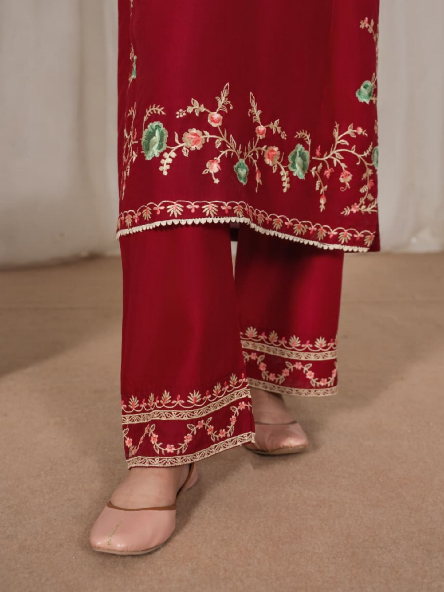 Tehzeeb Libas Linen Embroidered Stitched 3-Piece Suit-Aroha