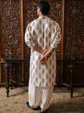 Hussain Rehar Basic Not Basic V Raw Silk Printed Stitched 2-Piece Suit-Ivy