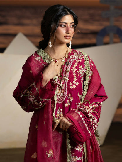 Mahnur Sirene Luxury Lawn'26 Embroidered Stitched 3-Piece Suit-S-09