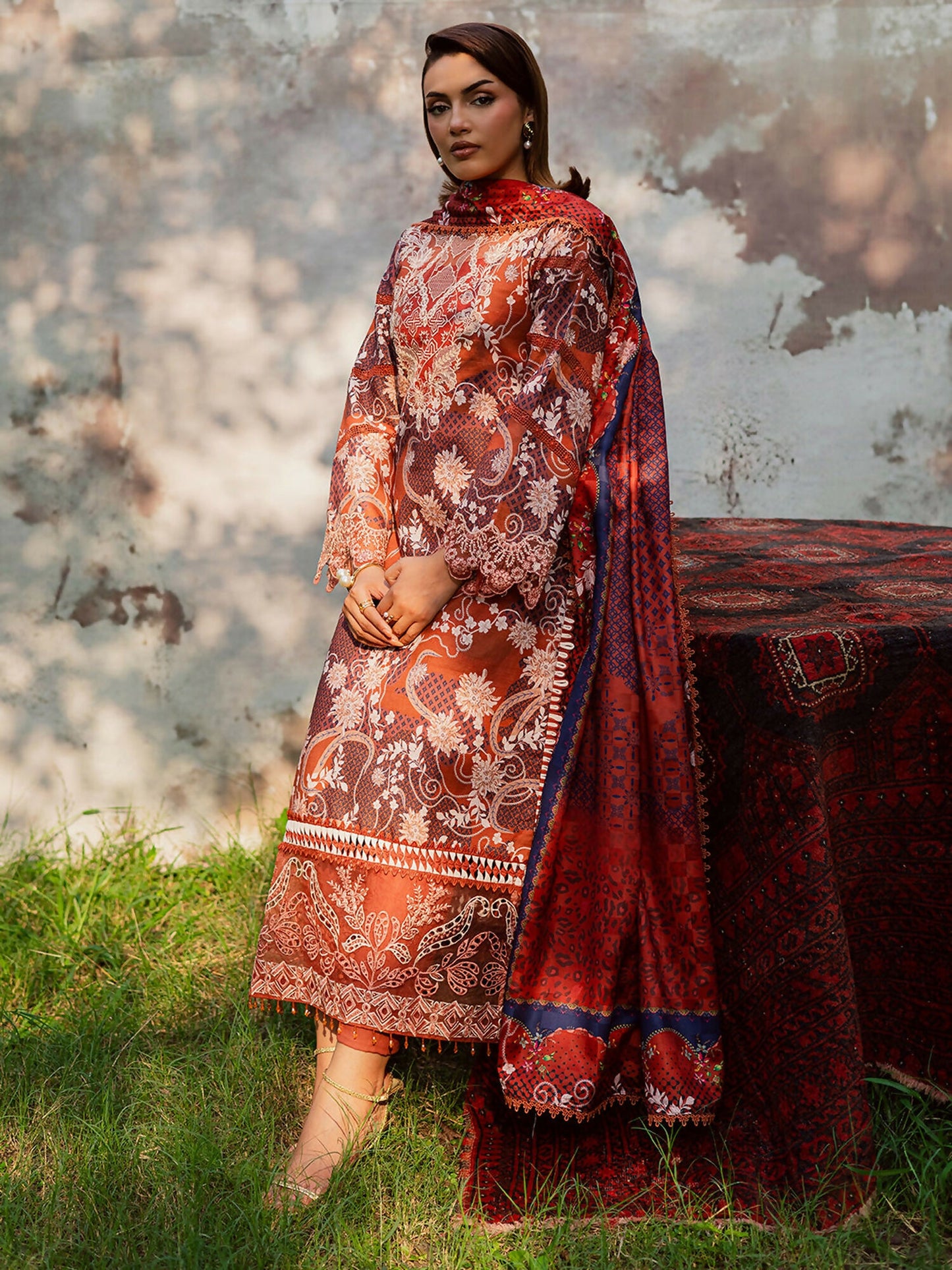 Parishay Rang e Sarma Khaddar Embroidered Stitched 3-Piece Suit-SAR-02