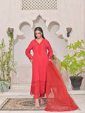 Ruby's Couture Shireen Raw Silk Embroidered Stitched 3-Piece Suit-Nelufar