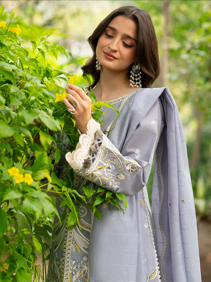Mahnur Angan Lawn'26 Embroidered Unstitched 3-Piece Suit-AN-006