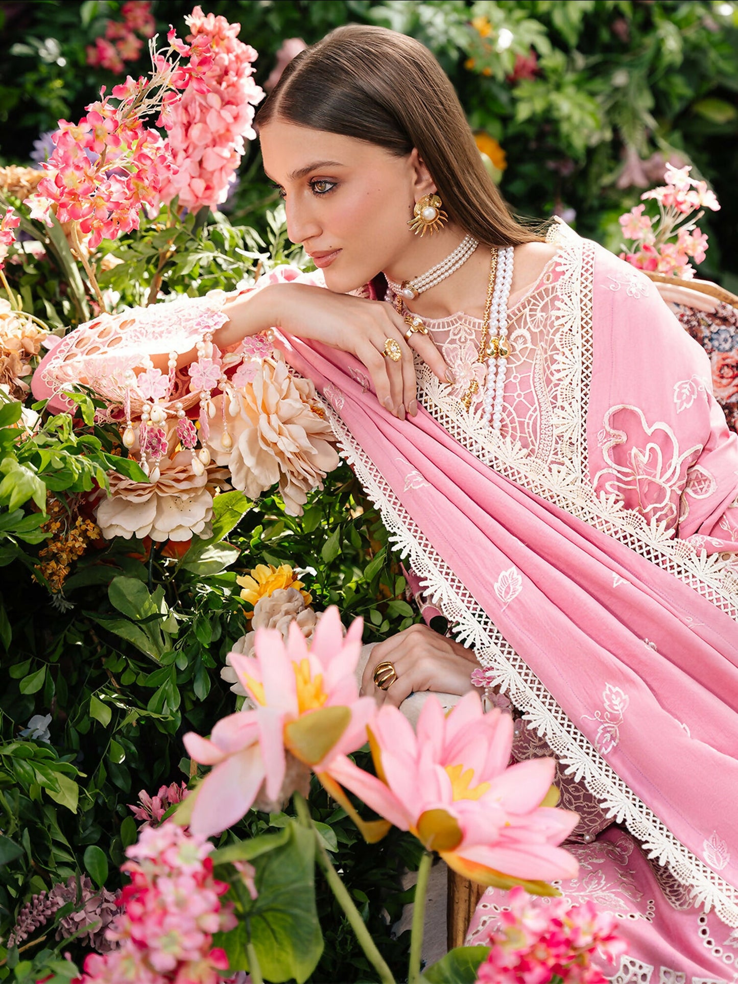 Mahnur Secret Garden Karandi Embroidered Stitched 3-Piece Suit–SG-004