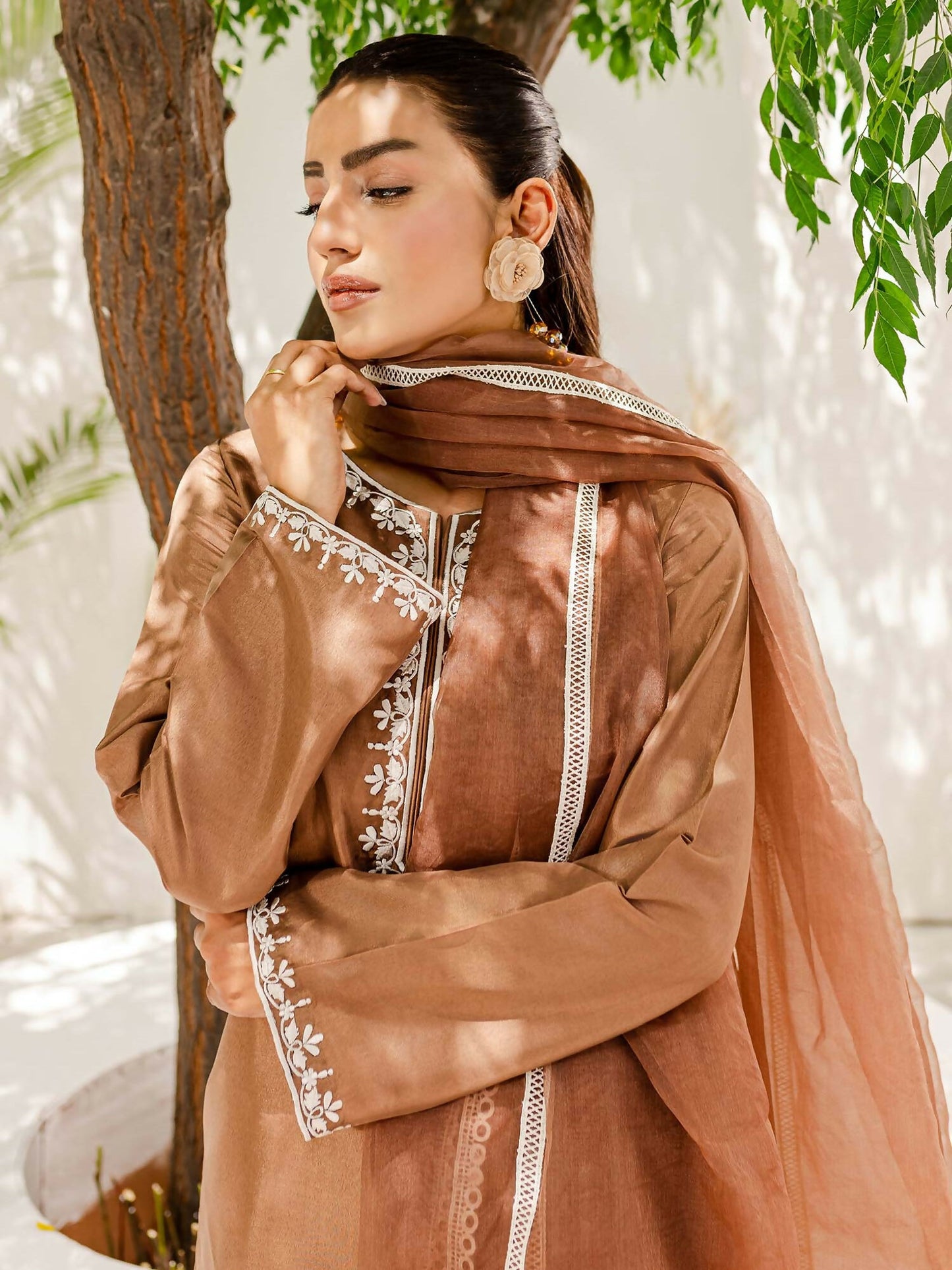 Allure By IH Cotton Embroidered Stitched 3-Piece Suit-Hazel