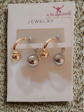 Joyels Golden Silver Ball Earrings