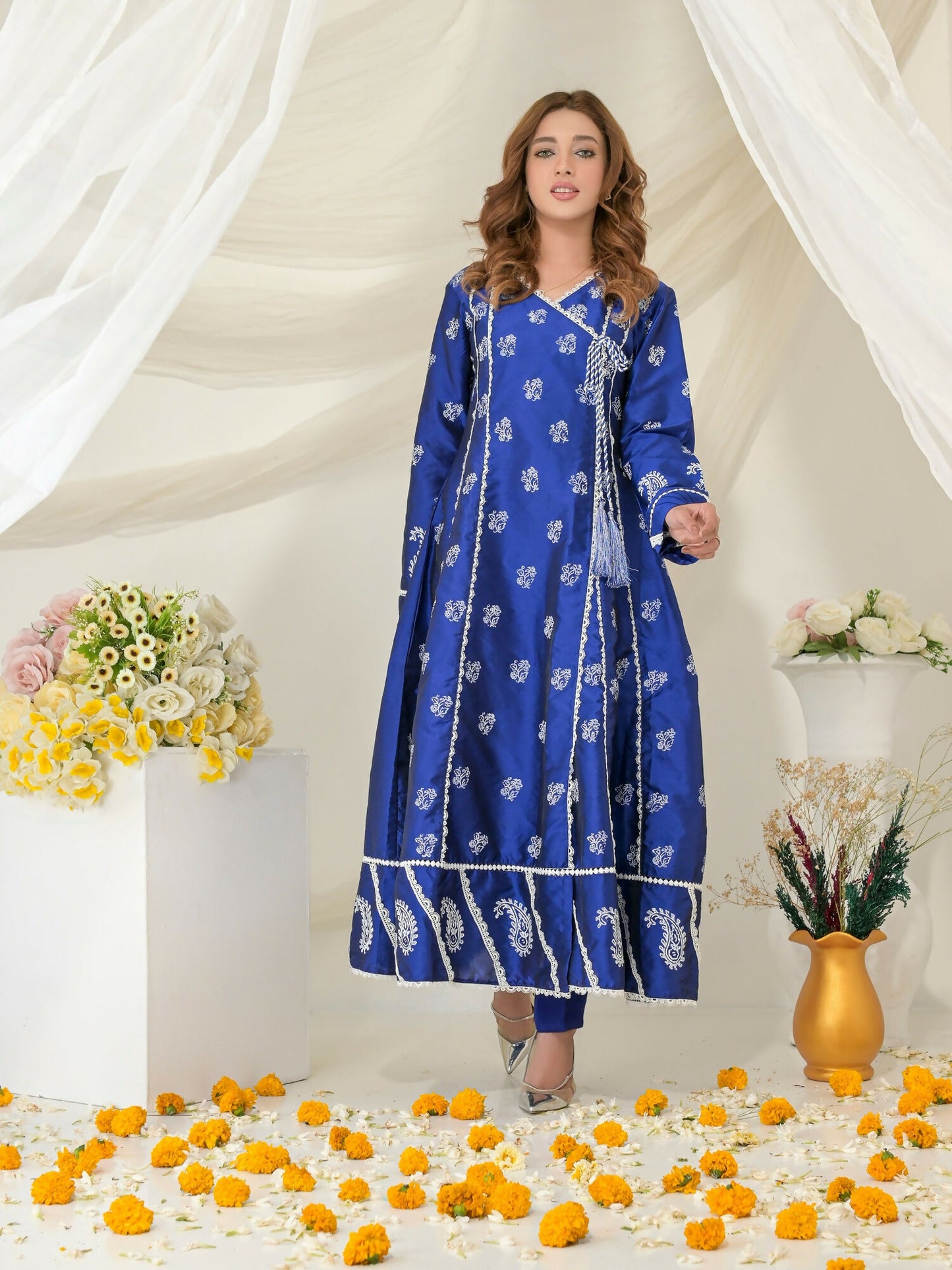 Ruby's Couture Gul-Bahar Silk Printed Anarkali-Murad