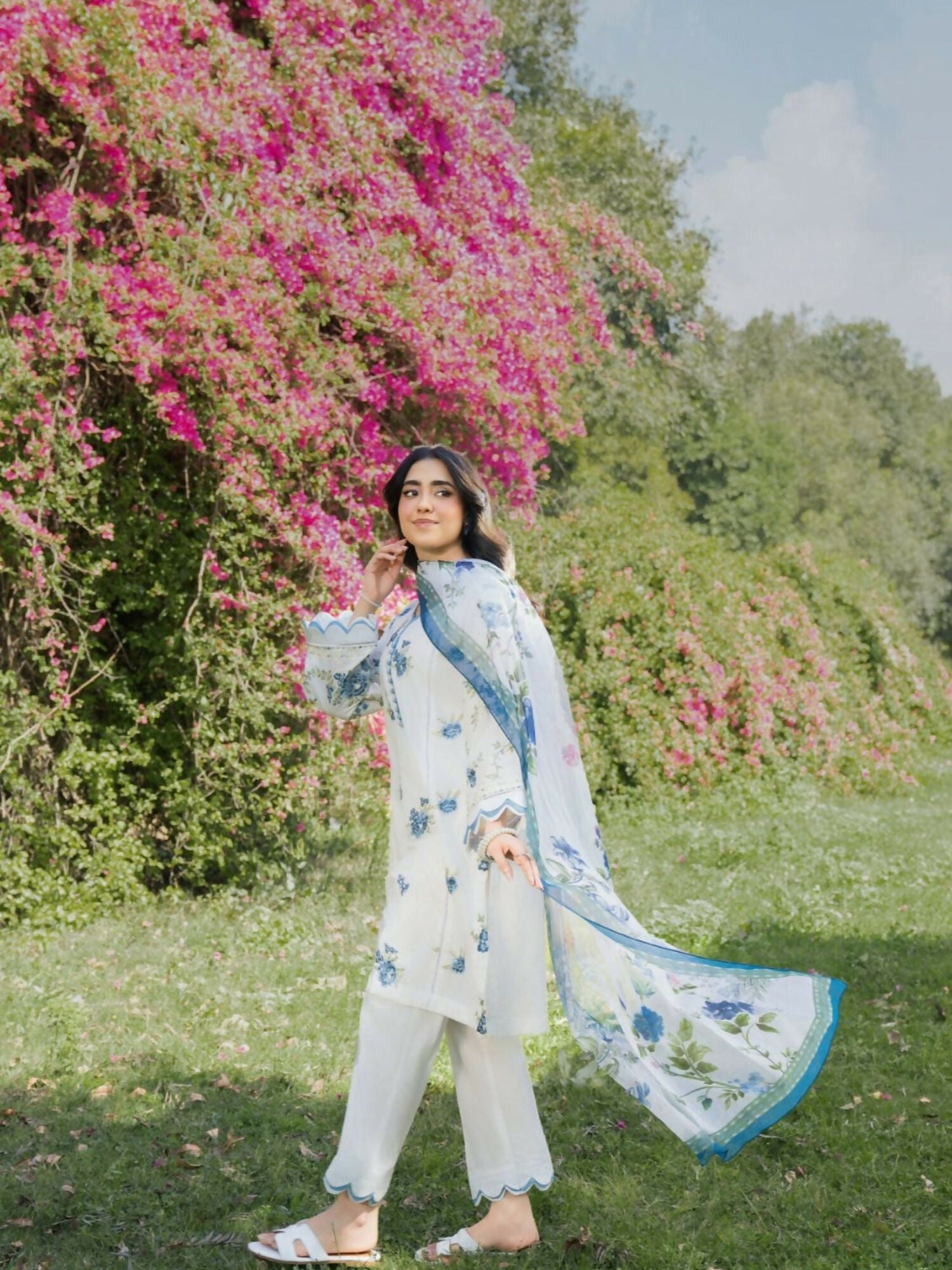 Panache Apparel Serenity Cotton Lawn Embroidered Stitched 3-Piece Suit-Coastal