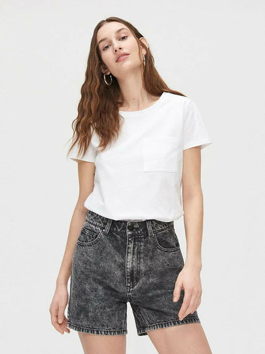 Funky's Plain Mid Length Misty Denim/Jeans Shorts Waist-11446
