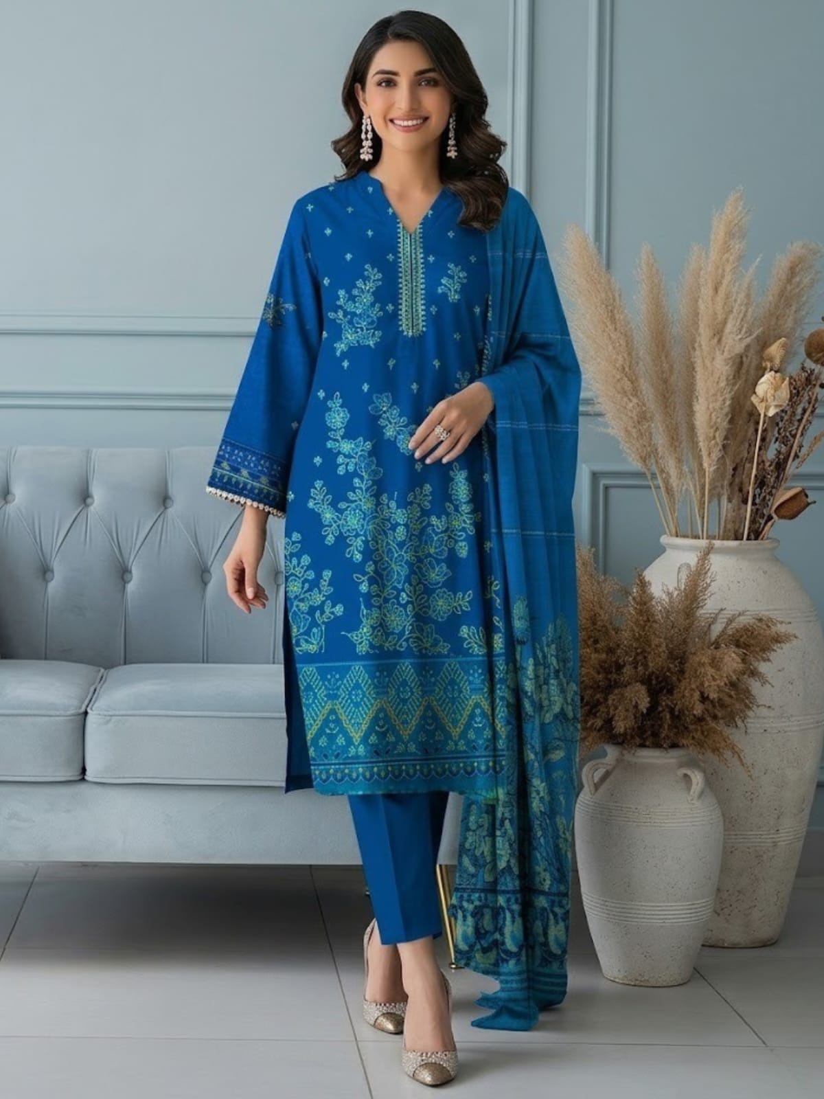 Bin Shaukat Vol 64 Bana Dora Lawn Embroidered Unstitched 3-Piece Suit