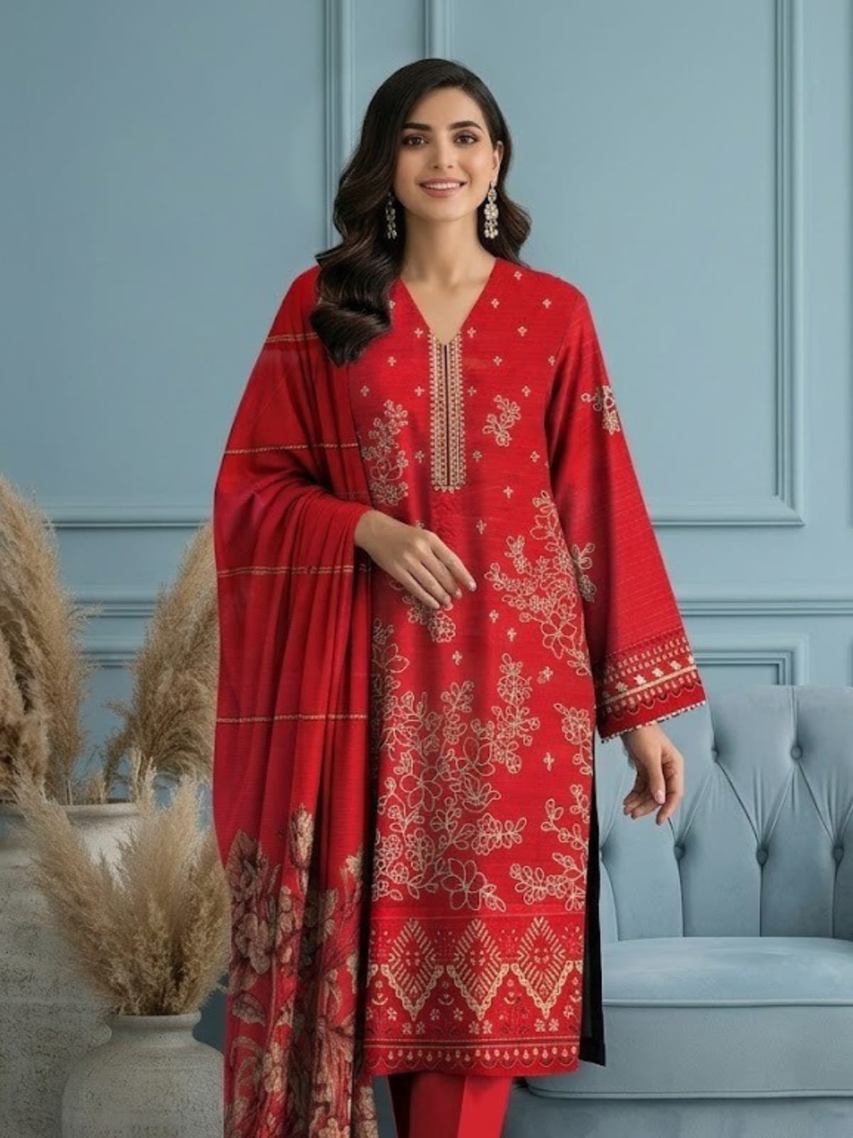 Bin Shaukat Vol 64 Bana Dora Lawn Embroidered Unstitched 3-Piece Suit
