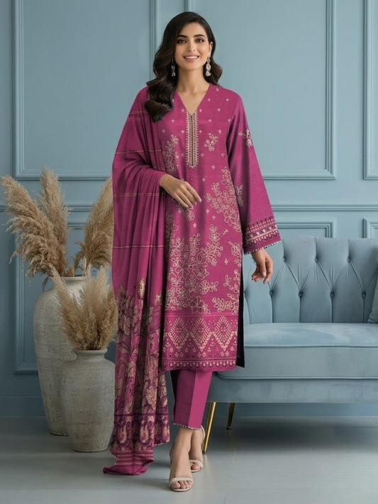 Bin Shaukat Vol 64 Bana Dora Lawn Embroidered Unstitched 3-Piece Suit