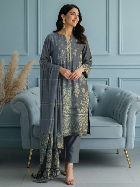 Bin Shaukat Vol 64 Bana Dora Lawn Embroidered Unstitched 3-Piece Suit-05