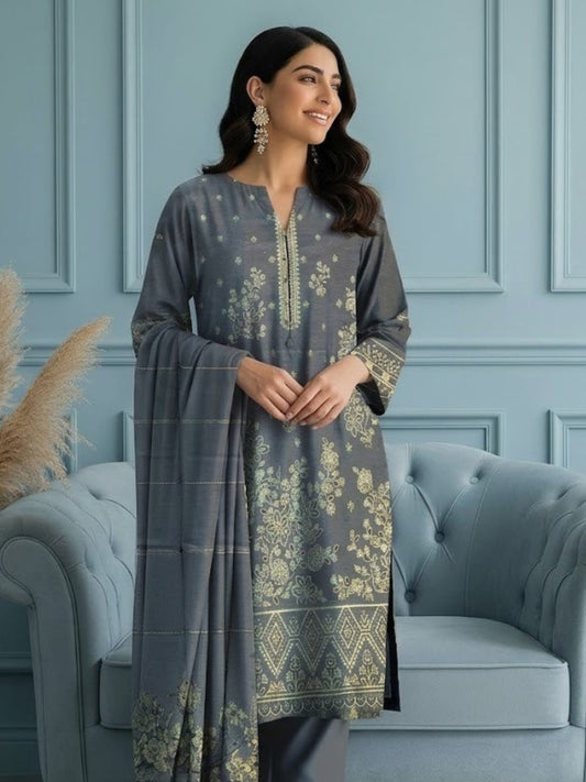 Bin Shaukat Vol 64 Bana Dora Lawn Embroidered Unstitched 3-Piece Suit-05