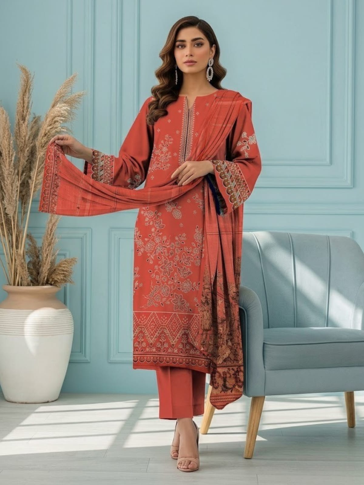 Bin Shaukat Vol 64 Bana Dora Lawn Embroidered Unstitched 3-Piece Suit-06