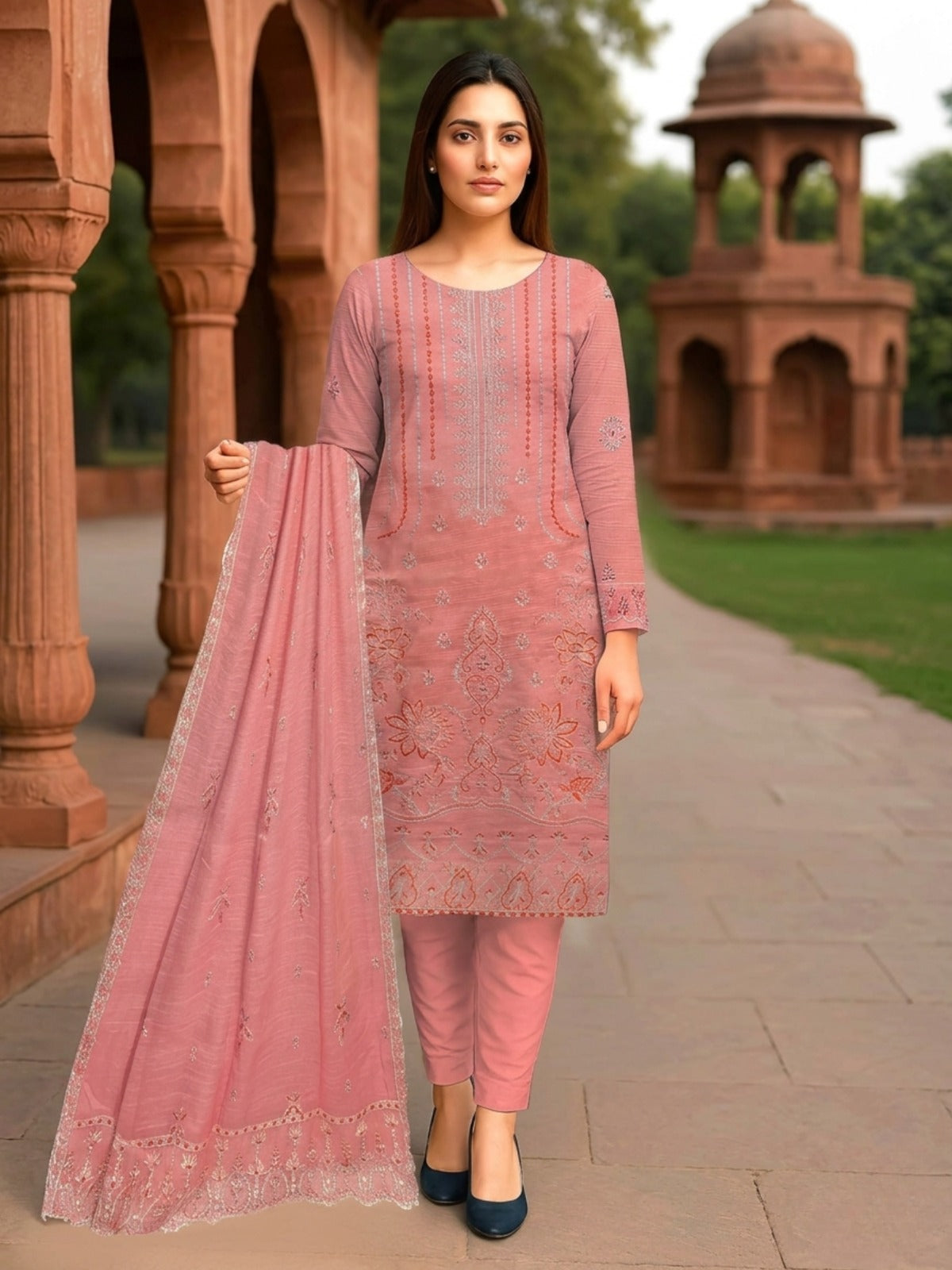 Bin Shaukat R Shine Vol 15 Bana Dora Lawn Embroidered Unstitched 3-Piece Suit-04