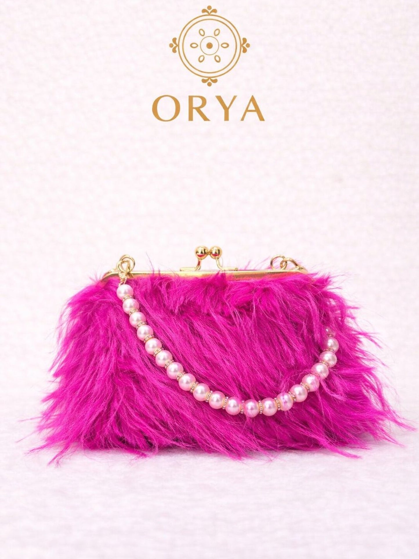 Hot Pink Orya's Fur Clutch
